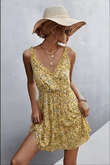 Daisy Bloom Mini V-Neck Dress